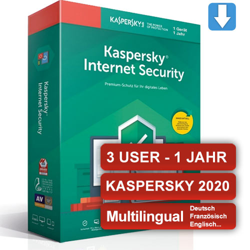 Kaspersky Internet Security 2020 3 Nutzer 1 Jahr